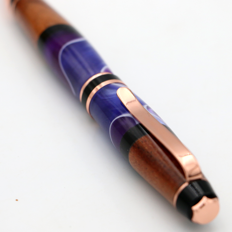 Hawaiian Koa and Purple Resin Cigar Pen