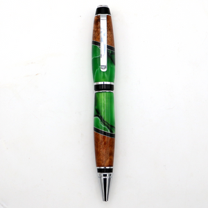 Hawaiian Koa and Green Resin Cigar Pen