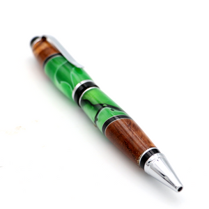 Hawaiian Koa and Green Resin Cigar Pen