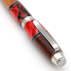 Hawaiian Koa and Red Resin Cigar Pen