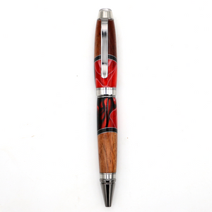 Hawaiian Koa and Red Resin Cigar Pen