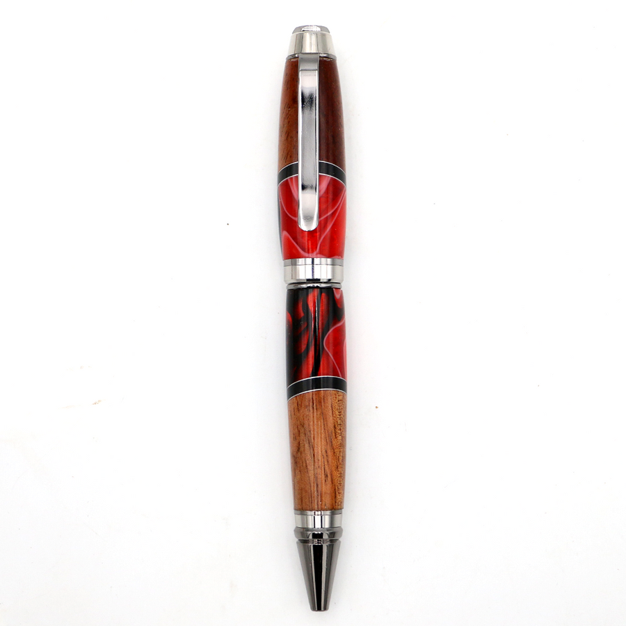 Hawaiian Koa and Red Resin Cigar Pen