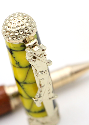 Hawaiian Koa Wood Golf Pen - 24kt Gold