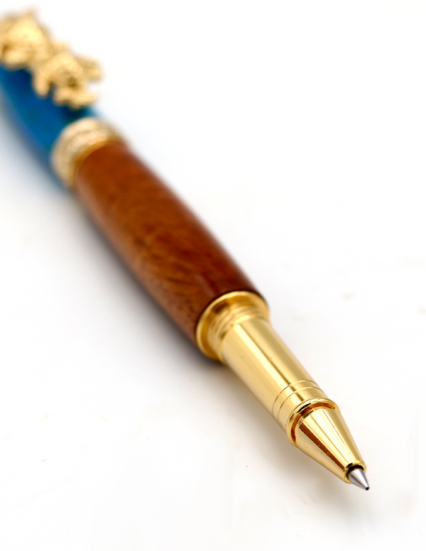 Hawaiian Koa Wood Honu Pen - 24kt Gold