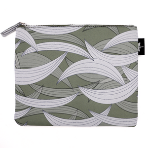 Green Koa Leaves Neoprene Pouch - Water Resistant