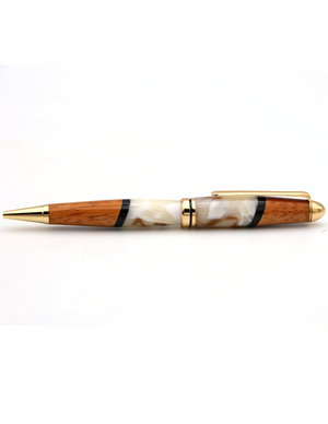 Koa Wood & Cream Butterscotch Resin Euro-Style Pen