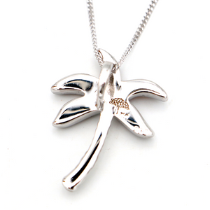 Palm Tree Sterling Silver Koa Inlay Pendant