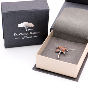Palm Tree Sterling Silver Koa Inlay Pendant