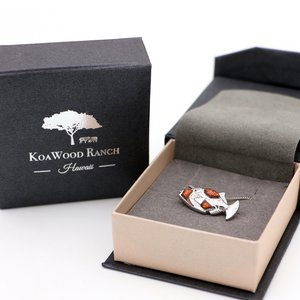 Fish Sterling Silver Koa Inlay Pendant
