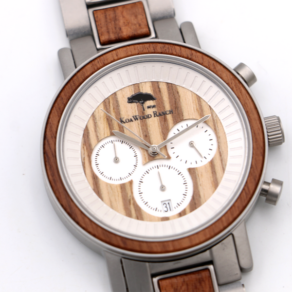 Koa Classic - Hawaiian Koa and Steel Watch