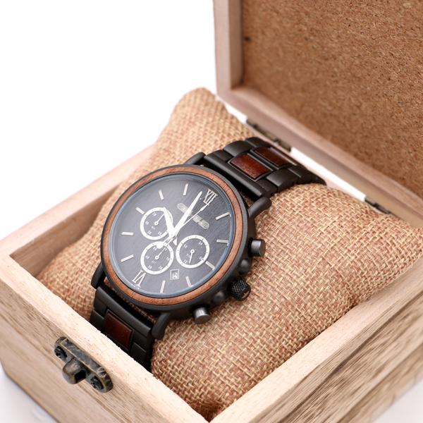 Lava - Hawaiian Koa Wood and Steel Watch