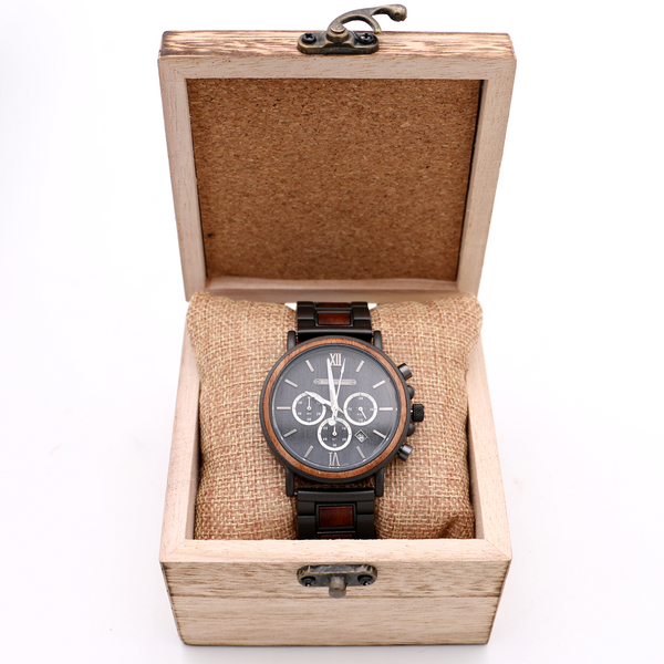 Lava - Hawaiian Koa Wood and Steel Watch