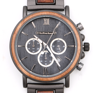 Lava - Hawaiian Koa Wood and Steel Watch