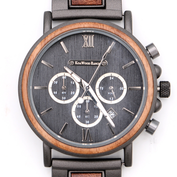 Lava - Hawaiian Koa Wood and Steel Watch