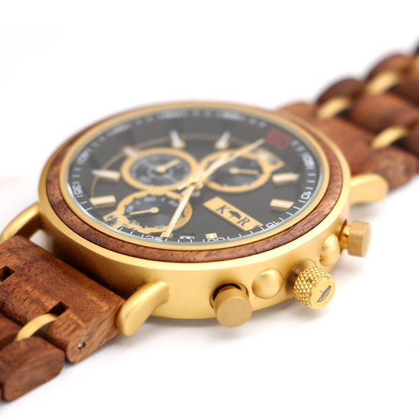 Sunrise Koa Watch - Hawaiian Koa Wood and Steel Watch