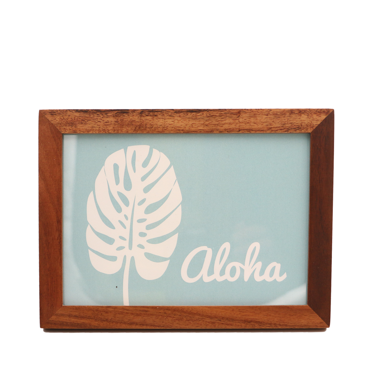 高級コアウッドのフレーム ハワイ熱帯植物の風景画 サイン入り 高級コアウッドのフレーム ハワイ熱帯植物の風景画 サイン入り