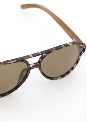 Aviator Koa Sunglasses - Brown Tortoise