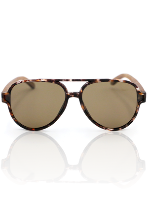 Aviator Koa Sunglasses - Brown Tortoise