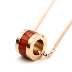 Koa Wood Inlay Barrel - Stainless Steel