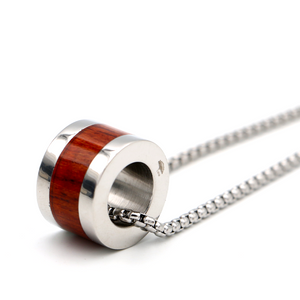 Koa Wood Inlay Barrel - Stainless Steel