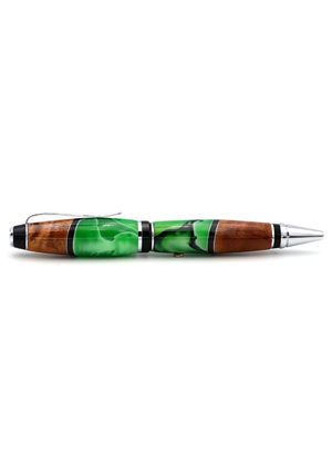 Hawaiian Koa and Green Resin Cigar Pen