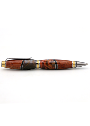 Hawaiian Koa and Rust Gray Swirl Resin Cigar Pen