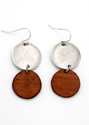 Koa Wood Circle with Circle Tag E01