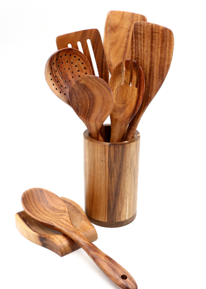 Koa Wood 9PC Essential Cooking Utensils