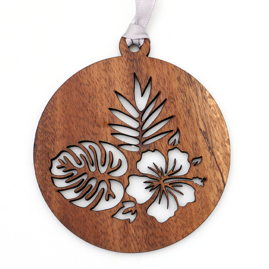 Koa Wood Flora Ornament
