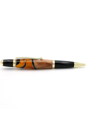 Hawaiian Koa and Orange Resin Gatsby Pen