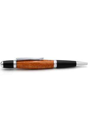 Hawaiian Koa Wood Gatsby Pen - Silver/Black