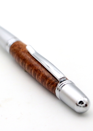 Hawaiian Koa Wood Gatsby Pen - Chrome/Satin Chrome