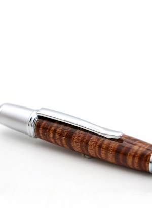 Hawaiian Koa Wood Gatsby Pen - Chrome/Satin Chrome