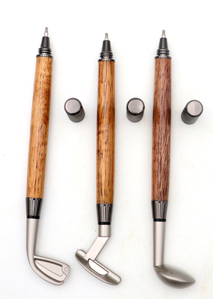 Hawaiian Koa Golf Club Pen Set of 3