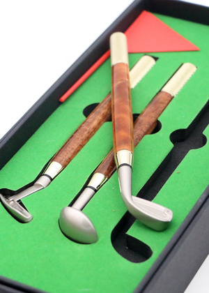 Hawaiian Koa Golf Club Pen Set of 3