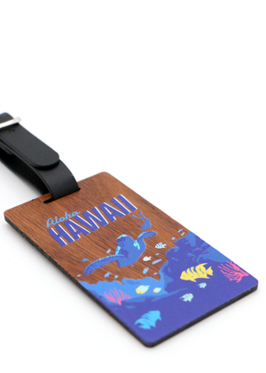 Koa Wood Luggage Tag - Aloha Hawaii