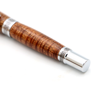 Hawaiian Koa Majestic Pen - Chroom met zwart titanium