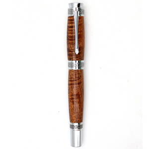 Hawaiian Koa Majestic Pen - Chrome with Black Titanium