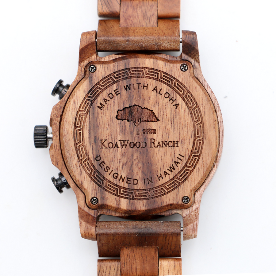 Mana Koa Houten Horloge - Grijs