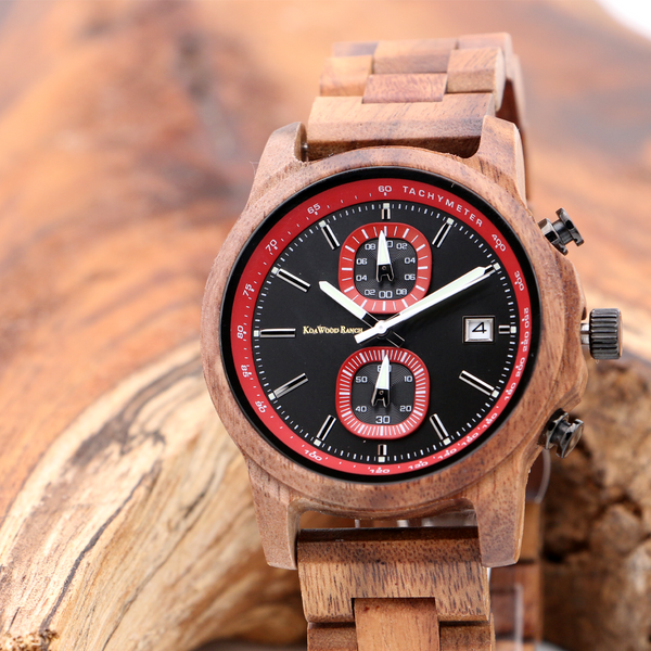 Mana Koa Wood Watch - Red