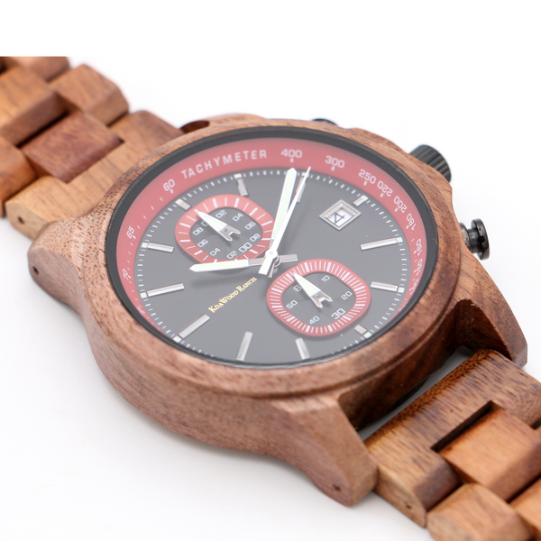 Mana Koa Wood Watch - Red