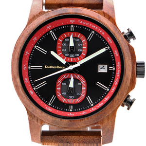 Mana Koa Houten Horloge - Rood