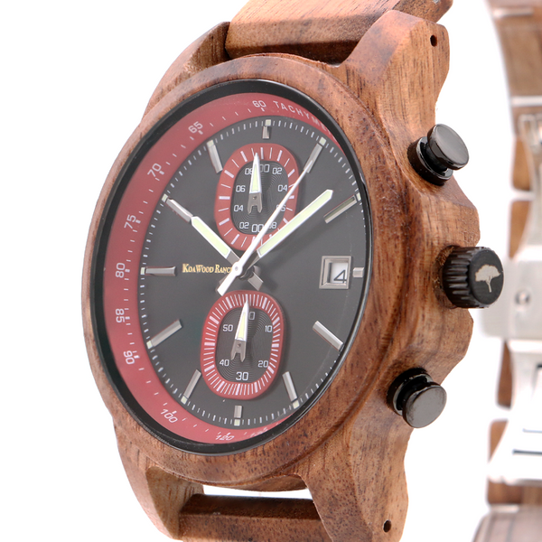 Mana Koa Wood Watch - Red