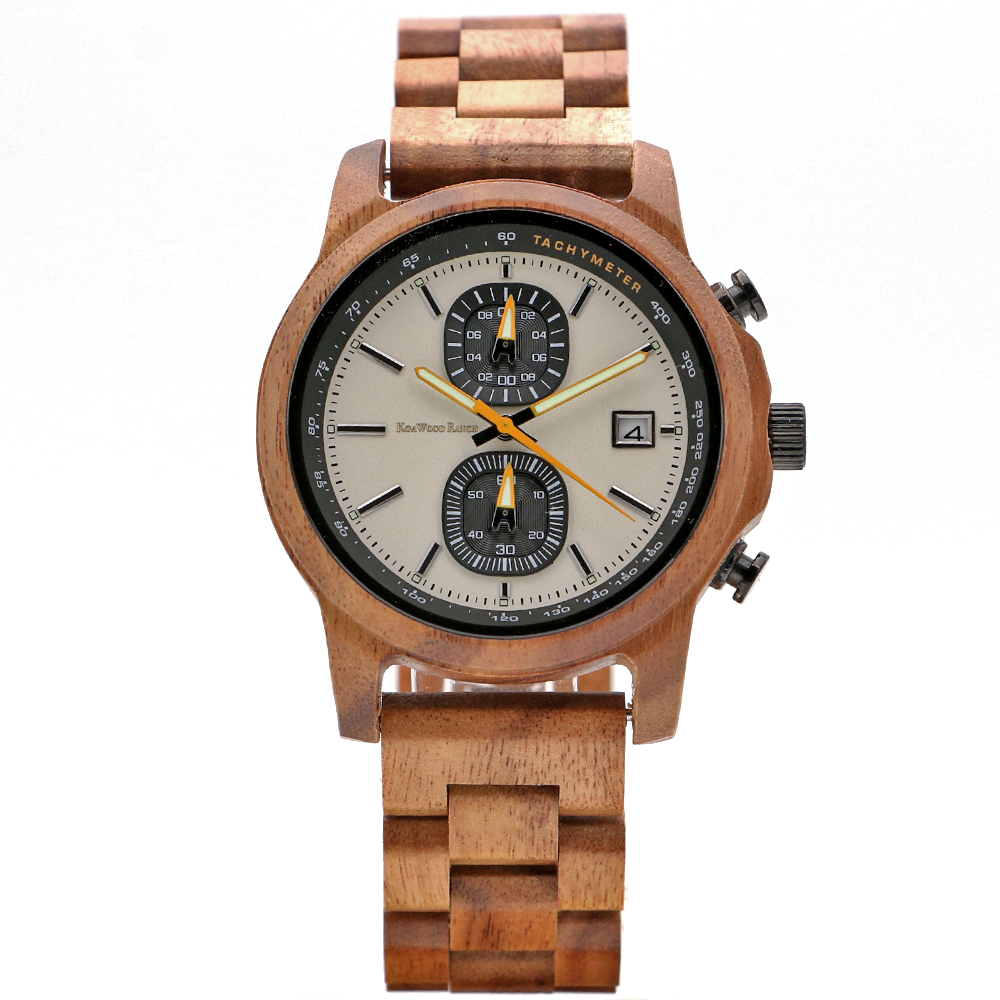 Mana Koa Wood Watch - White | KoaWood Ranch