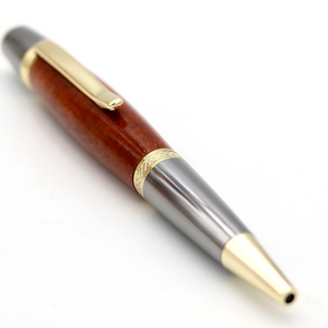 Hawaiian Koa Wood Gatsby Pen - Gold/ Platinum