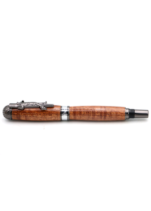 Hawaiian Koa Golf Pen - Gunmetal & Chrome Accent