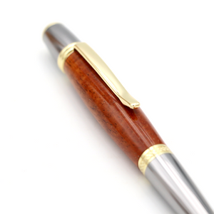 Hawaiian Koa Wood Gatsby Pen - Gold/ Platinum