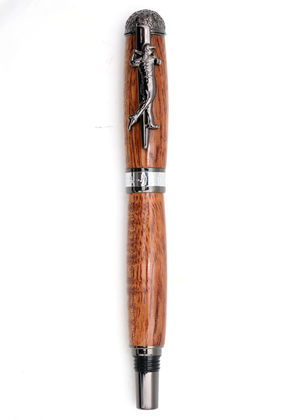 Hawaiian Koa Golf Pen - Gunmetal & Chrome Accent