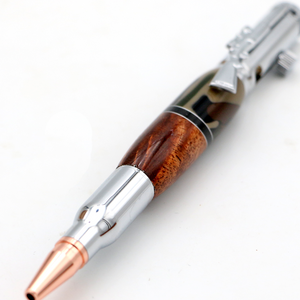 Hawaiian Koa Wood and Resin Rifle Pen with Bolt Action