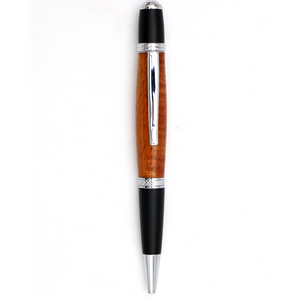 Hawaiian Koa Wood Gatsby Pen - Silver/Black